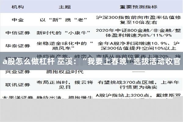 a股怎么做杠杆 巫溪：“我要上春晚”选拔活动收官