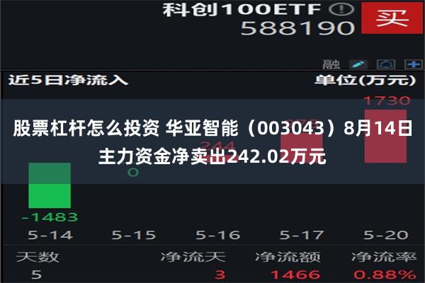 股票杠杆怎么投资 华亚智能（003043）8月14日主力资金净卖出242.02万元