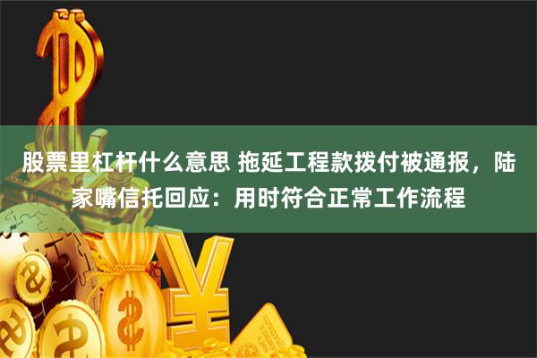 股票里杠杆什么意思 拖延工程款拨付被通报，陆家嘴信托回应：用时符合正常工作流程