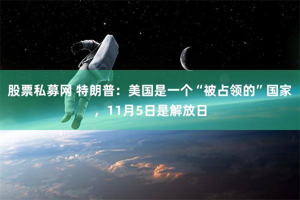 股票私募网 特朗普：美国是一个“被占领的”国家，11月5日是解放日