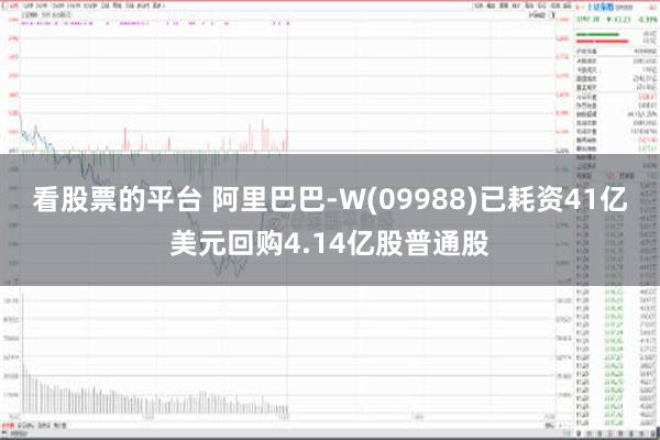 看股票的平台 阿里巴巴-W(09988)已耗资41亿美元回购4.14亿股普通股