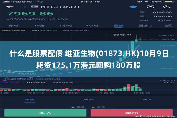 什么是股票配债 维亚生物(01873.HK)10月9日耗资175.1万港元回购180万股