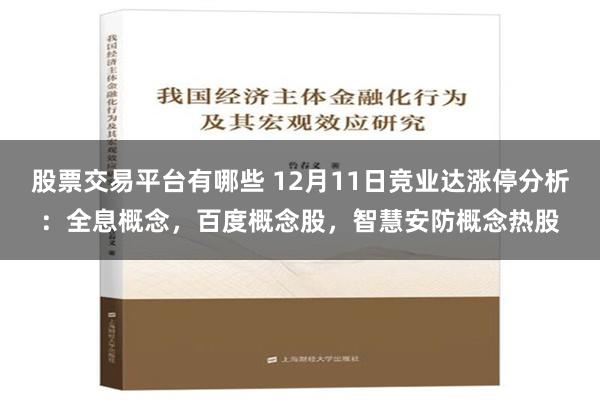 股票交易平台有哪些 12月11日竞业达涨停分析：全息概念，百度概念股，智慧安防概念热股