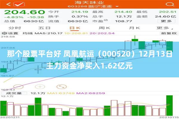 那个股票平台好 凤凰航运（000520）12月13日主力资金净买入1.62亿元